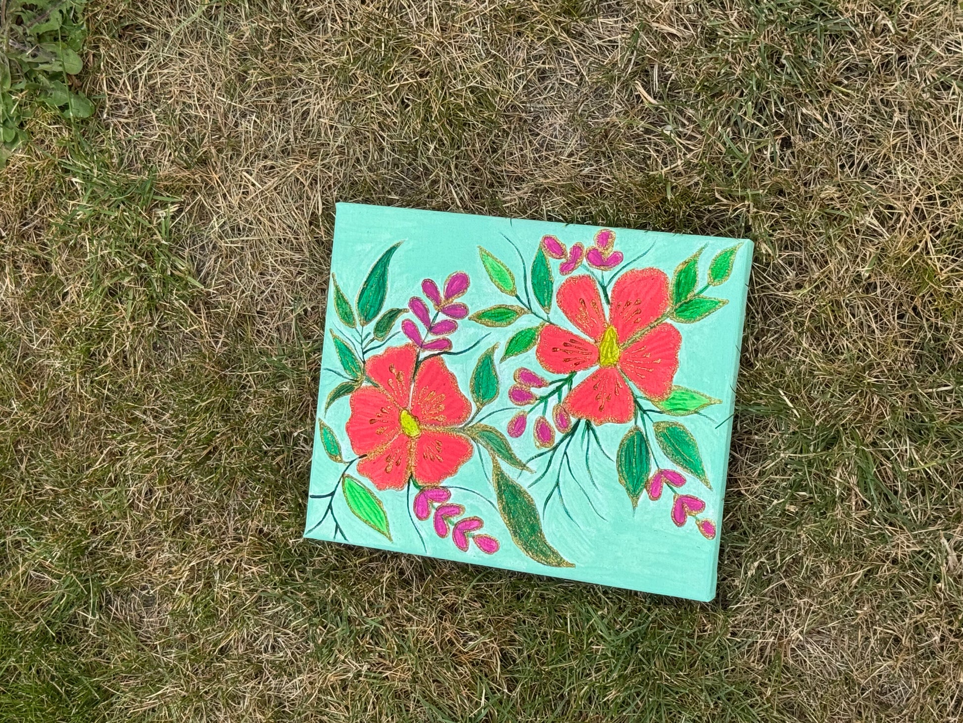 Floral canvas painting