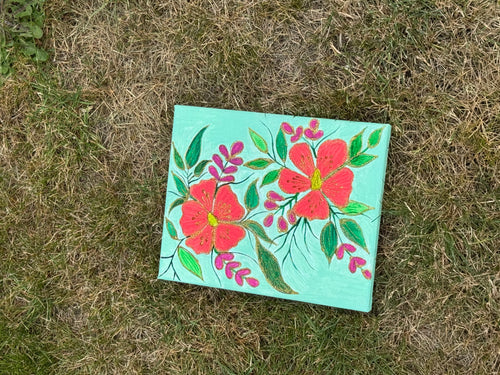 Floral canvas painting